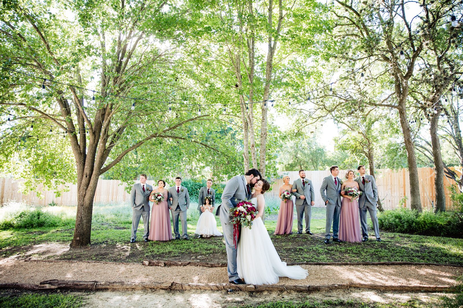 A bridal party at The Chapel at Gruene